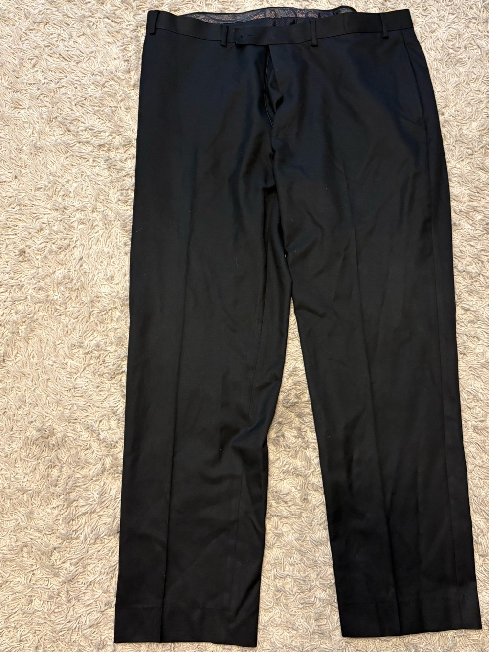 Ralph Lauren Lauren Black Dress Slacks with Paisley Trim